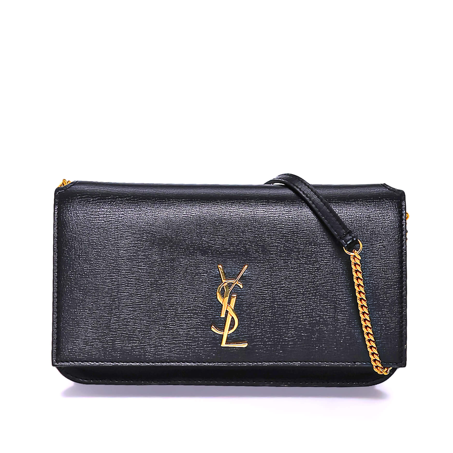 Yves Saint Laurent - Black Leather Phone Holder & Mini Messenger Bag